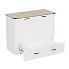 Fold-Out Murphy Cabinet Bed with Storage Drawer and Charging Station