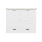 Fold-Out Murphy Cabinet Bed with Storage Drawer and Charging Station