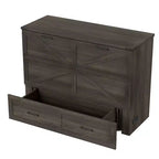Fold-Out Murphy Cabinet Bed with Storage Drawer and Charging Station
