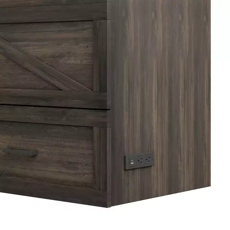 Fold-Out Murphy Cabinet Bed with Storage Drawer and Charging Station