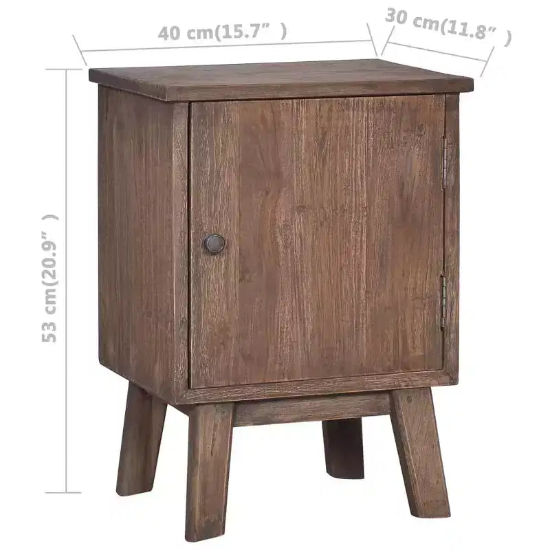 Bedside Cabinet 15.7x11.8x20.9 Solid Teak Wood