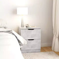 Side Cabinet Storage Side End Table for Living Room Engineered Wood - Concrete Gray