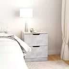 Side Cabinet Storage Side End Table for Living Room Engineered Wood - Concrete Gray