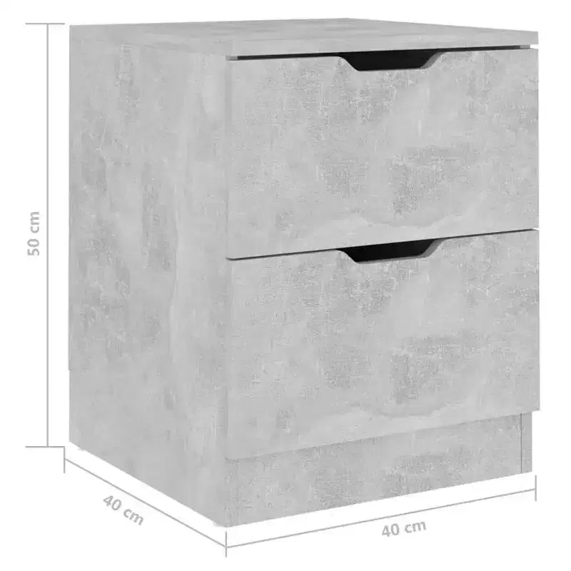 Side Cabinet Storage Side End Table for Living Room Engineered Wood - Concrete Gray