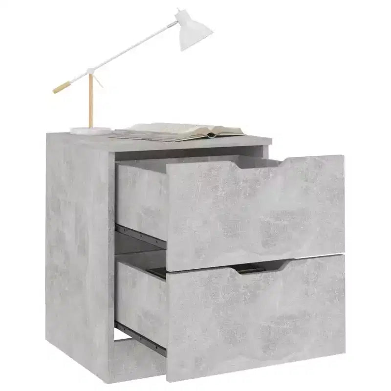 Side Cabinet Storage Side End Table for Living Room Engineered Wood - Concrete Gray