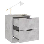 Side Cabinet Storage Side End Table for Living Room Engineered Wood - Concrete Gray