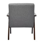 Wooden Upholstered Accent Chair Fabric Armchair Home Office