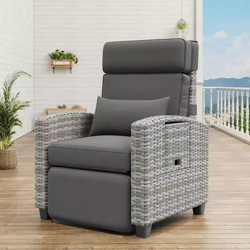 Reclining Patio Chair with Independent Backrest & Footrest Adjustment, 150 Lockable Comfort, Easy Armrest Control, Outdoor Lounge
