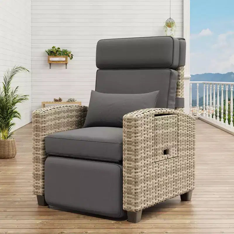 Reclining Patio Chair with Independent Backrest & Footrest Adjustment, 150 Lockable Comfort, Easy Armrest Control, Outdoor Lounge