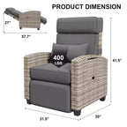 Reclining Patio Chair with Independent Backrest & Footrest Adjustment, 150 Lockable Comfort, Easy Armrest Control, Outdoor Lounge