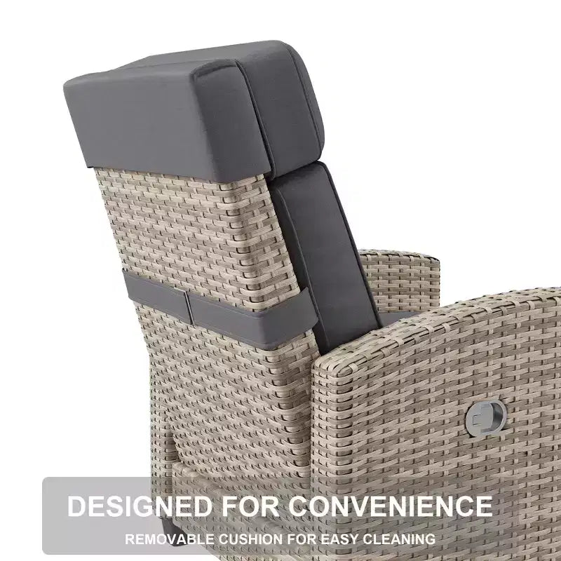 Reclining Patio Chair with Independent Backrest & Footrest Adjustment, 150 Lockable Comfort, Easy Armrest Control, Outdoor Lounge