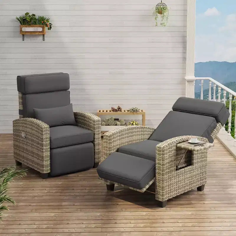 Reclining Patio Chair with Independent Backrest & Footrest Adjustment, 150 Lockable Comfort, Easy Armrest Control, Outdoor Lounge