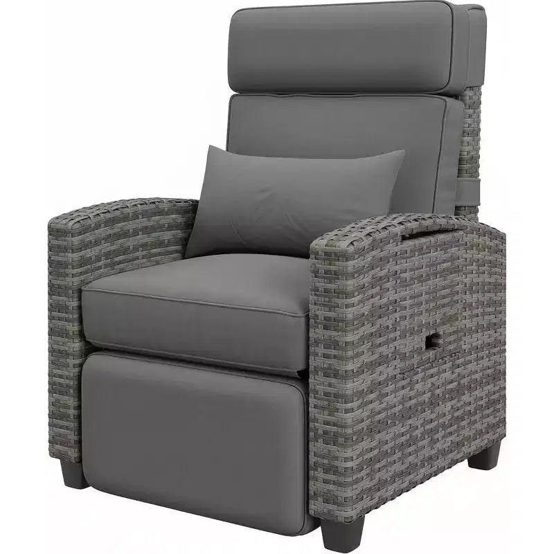 Reclining Patio Chair with Independent Backrest & Footrest Adjustment, 150 Lockable Comfort, Easy Armrest Control, Outdoor Lounge