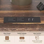 Printer Stand with Socket and USB Charging Ports, Industrial Mobile Printer Table with Storage and Wheels