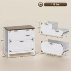 Lateral Filing Cabinet, Farmhouse File Cabinet with 4 Drawers, Fit Letter/A4/Legal Hanging Files