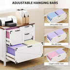 Lateral Filing Cabinet, Farmhouse File Cabinet with 4 Drawers, Fit Letter/A4/Legal Hanging Files