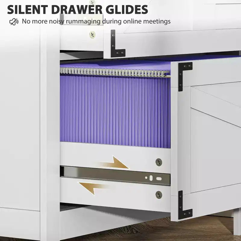 Lateral Filing Cabinet, Farmhouse File Cabinet with 4 Drawers, Fit Letter/A4/Legal Hanging Files