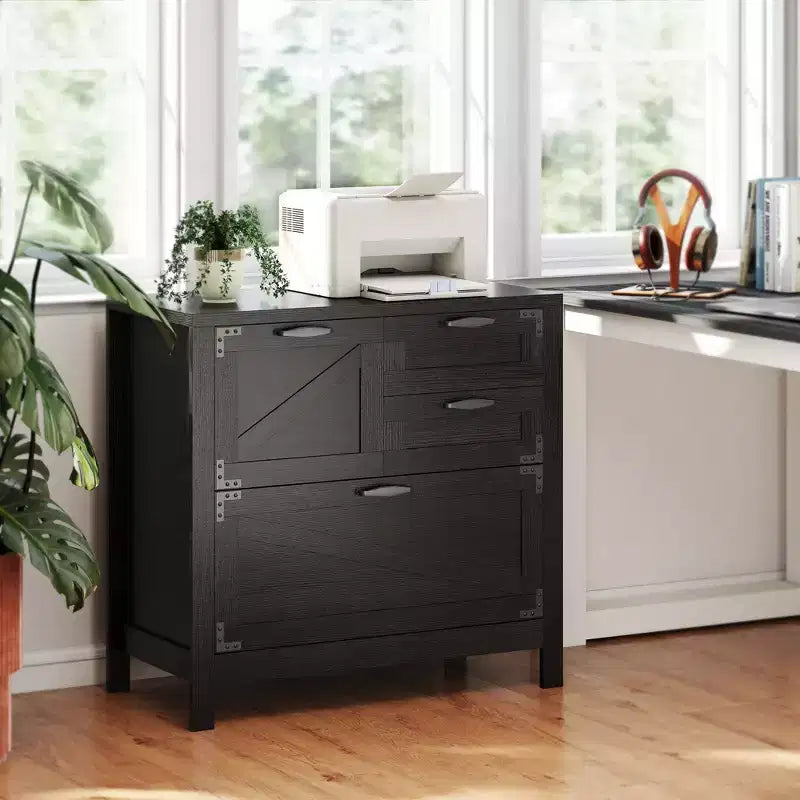 Lateral Filing Cabinet, Farmhouse File Cabinet with 4 Drawers, Fit Letter/A4/Legal Hanging Files
