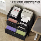 Lateral Filing Cabinet, Farmhouse File Cabinet with 4 Drawers, Fit Letter/A4/Legal Hanging Files
