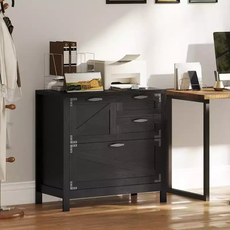 Lateral Filing Cabinet, Farmhouse File Cabinet with 4 Drawers, Fit Letter/A4/Legal Hanging Files