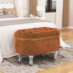 Modern Corduroy Button-Tufted Storage Bench with Hidden Compartment, Upholstered Ottoman Stool for Bedroom, Entryway