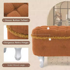 Modern Corduroy Button-Tufted Storage Bench with Hidden Compartment, Upholstered Ottoman Stool for Bedroom, Entryway