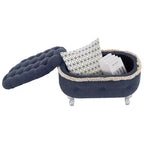 Modern Corduroy Button-Tufted Storage Bench with Hidden Compartment, Upholstered Ottoman Stool for Bedroom, Entryway