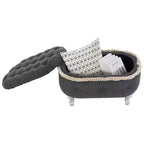 Modern Corduroy Button-Tufted Storage Bench with Hidden Compartment, Upholstered Ottoman Stool for Bedroom, Entryway