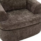 Lounge Chair, Swivel Barrel Sofa Chair with Dual-Layer Cushion, 250lbs Capacity, 36.6 Round Chenille Accent Chair for Living Room, Office