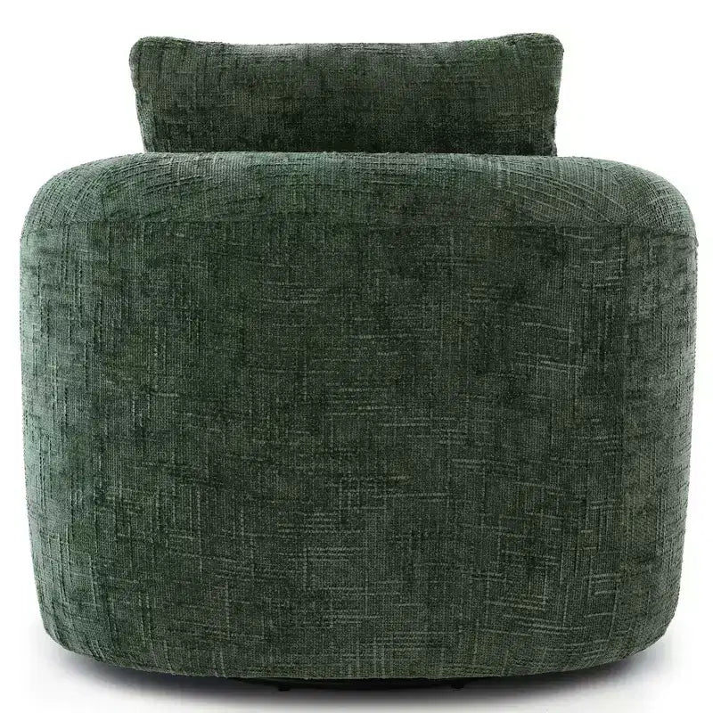 Lounge Chair, Swivel Barrel Sofa Chair with Dual-Layer Cushion, 250lbs Capacity, 36.6 Round Chenille Accent Chair for Living Room, Office