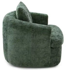 Lounge Chair, Swivel Barrel Sofa Chair with Dual-Layer Cushion, 250lbs Capacity, 36.6 Round Chenille Accent Chair for Living Room, Office