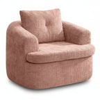 Lounge Chair, Swivel Barrel Sofa Chair with Dual-Layer Cushion, 250lbs Capacity, 36.6 Round Chenille Accent Chair for Living Room, Office