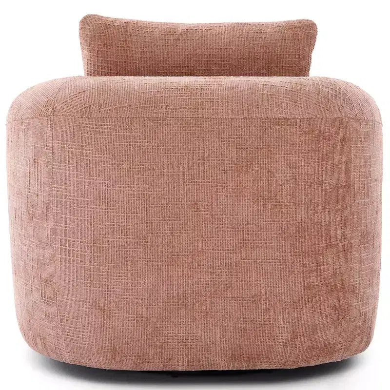Lounge Chair, Swivel Barrel Sofa Chair with Dual-Layer Cushion, 250lbs Capacity, 36.6 Round Chenille Accent Chair for Living Room, Office