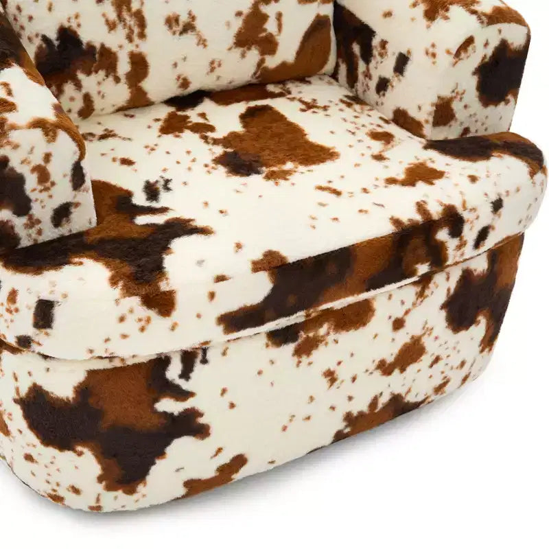 Lounge Chair, Swivel Barrel Sofa Chair with Dual-Layer Cushion, 250lbs Capacity, 36.6 Round Chenille Accent Chair for Living Room, Office