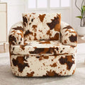 Lounge Chair, Swivel Barrel Sofa Chair with Dual-Layer Cushion, 250lbs Capacity, 36.6 Round Chenille Accent Chair for Living Room, Office