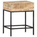 Side Table Brown Solid Rough Mango Wood Small Durable
