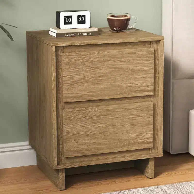 2-Drawer Dresser, Modern Wood Dresser with Clean Edge Detailing, Versatile Storage Unit for Bedroom, Living Room, Office, Entryway