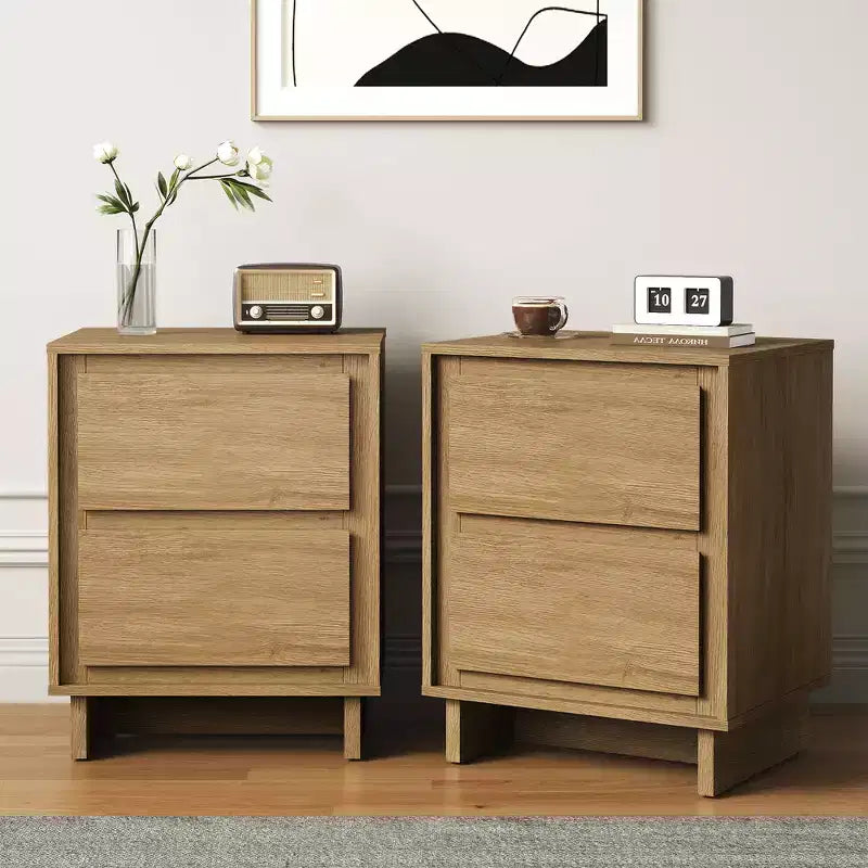 2-Drawer Dresser, Modern Wood Dresser with Clean Edge Detailing, Versatile Storage Unit for Bedroom, Living Room, Office, Entryway