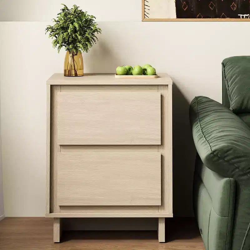 2-Drawer Dresser, Modern Wood Dresser with Clean Edge Detailing, Versatile Storage Unit for Bedroom, Living Room, Office, Entryway