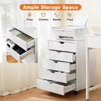 5/7-Drawer Mobile File Cabinet, Modern Under-Desk Storage Organizer for Office and Home, Smooth & Noise-Free Natural Wooden Drawers