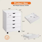 5/7-Drawer Mobile File Cabinet, Modern Under-Desk Storage Organizer for Office and Home, Smooth & Noise-Free Natural Wooden Drawers