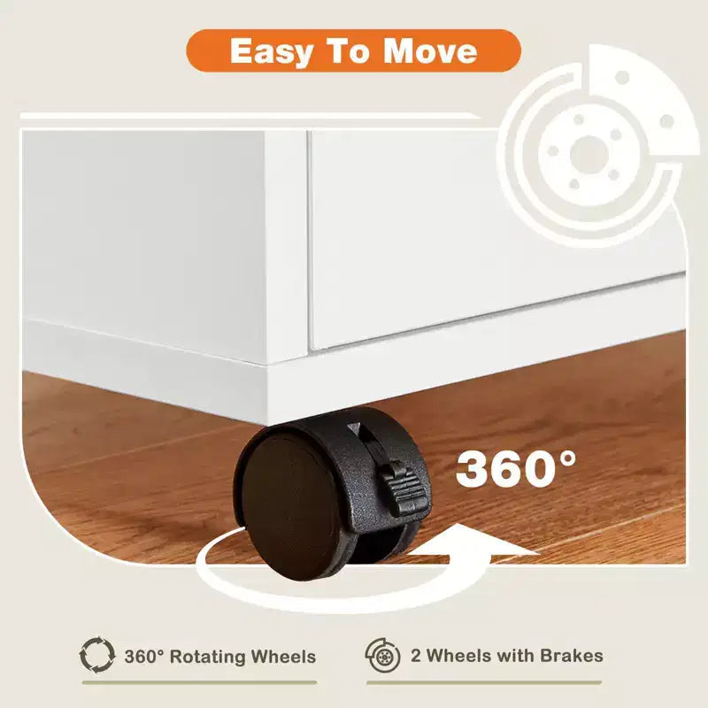 5/7-Drawer Mobile File Cabinet, Modern Under-Desk Storage Organizer for Office and Home, Smooth & Noise-Free Natural Wooden Drawers