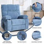 Beige Chenille Heat Massage Dual Motor Infinite Position Up to 350 LBS Large Electric Power Lift Recliners with Hidden Cup Holders