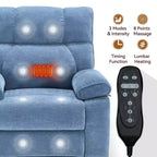 Beige Chenille Heat Massage Dual Motor Infinite Position Up to 350 LBS Large Electric Power Lift Recliners with Hidden Cup Holders