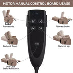 Beige Chenille Heat Massage Dual Motor Infinite Position Up to 350 LBS Large Electric Power Lift Recliners with Hidden Cup Holders