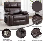 Beige Chenille Heat Massage Dual Motor Infinite Position Up to 350 LBS Large Electric Power Lift Recliners with Hidden Cup Holders