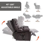 Beige Chenille Heat Massage Dual Motor Infinite Position Up to 350 LBS Large Electric Power Lift Recliners with Hidden Cup Holders