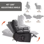 Beige Chenille Heat Massage Dual Motor Infinite Position Up to 350 LBS Large Electric Power Lift Recliners with Hidden Cup Holders