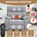 Beige Chenille Heat Massage Dual Motor Infinite Position Up to 350 LBS Large Electric Power Lift Recliners with Hidden Cup Holders