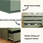 6 Drawer Double Dresser For Nursery, Kids Organizer, Chest of Drawers Green